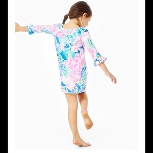 Lilly Pulitzer Mini Sophie Ruffle Dress in Peony For Your Thoughts, (Girls 8-10)